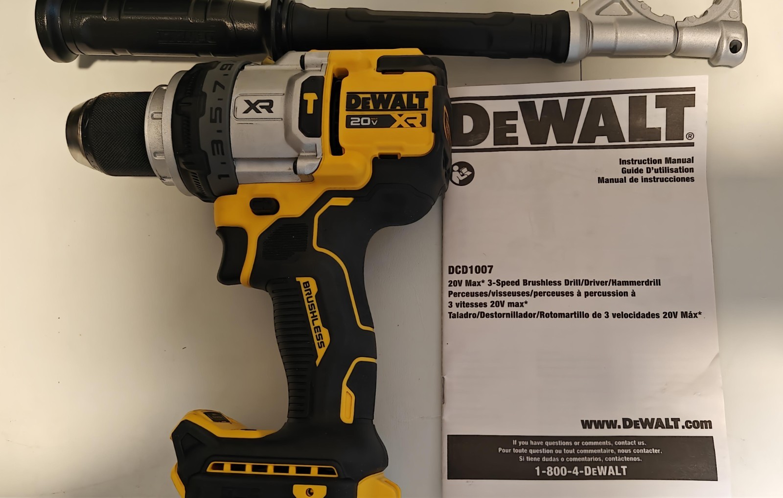 NEW DeWALT DCD1007B 20V MAX XR Brushless 1/2” 3-Speed Hammer Drill (Tool Only)