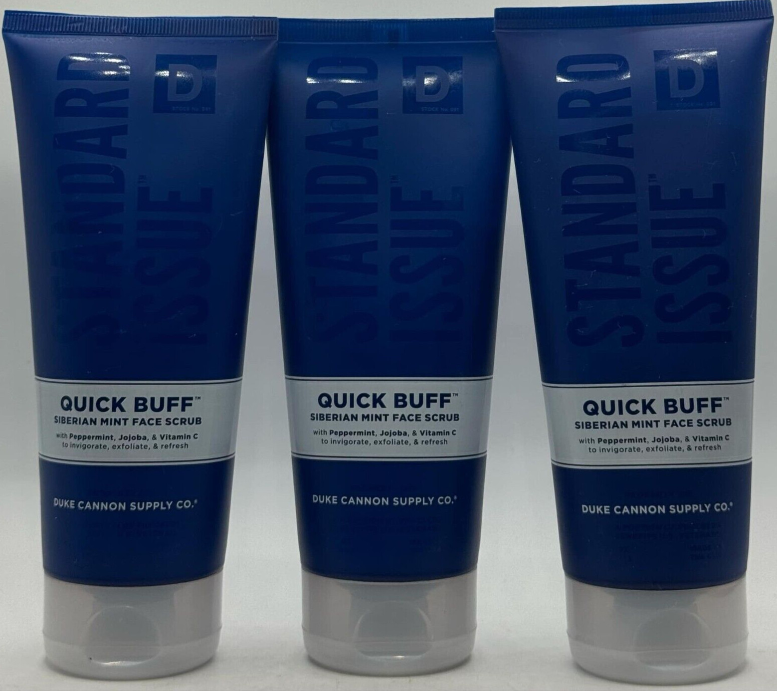 3PK Duke Cannon Quick Buff Siberian Mint Face Scrub ~ 6 FL OZ EACH ~ FAST SHIP