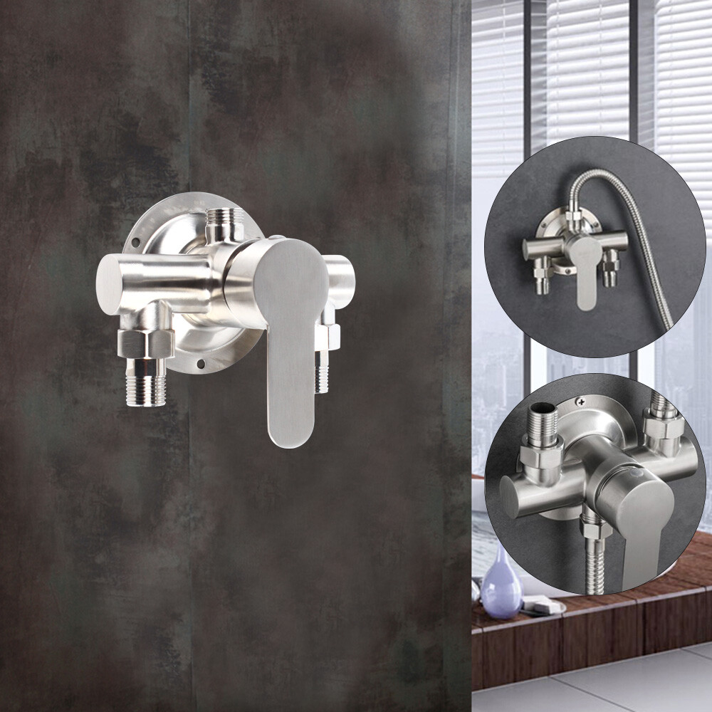 Wall Mount Shower Faucet Control Valve Bath Mixer Bathroom Water Tap Hot & Cold