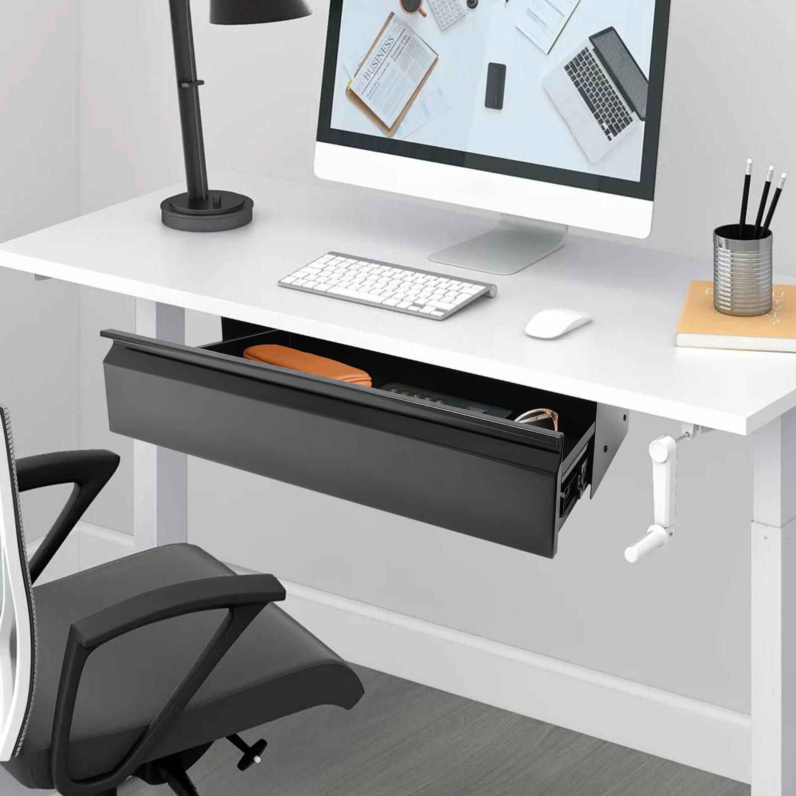 22?? Black Space Saver Sliding Under Desk Storage Drawer Pull-out Drawer