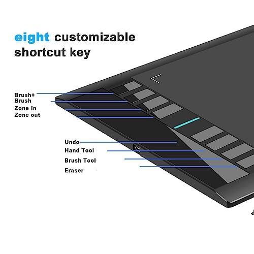 Drawing Tablet Graphics, M708 V2 Upgrade PC&Computer&Android Device,10x6 Inch
