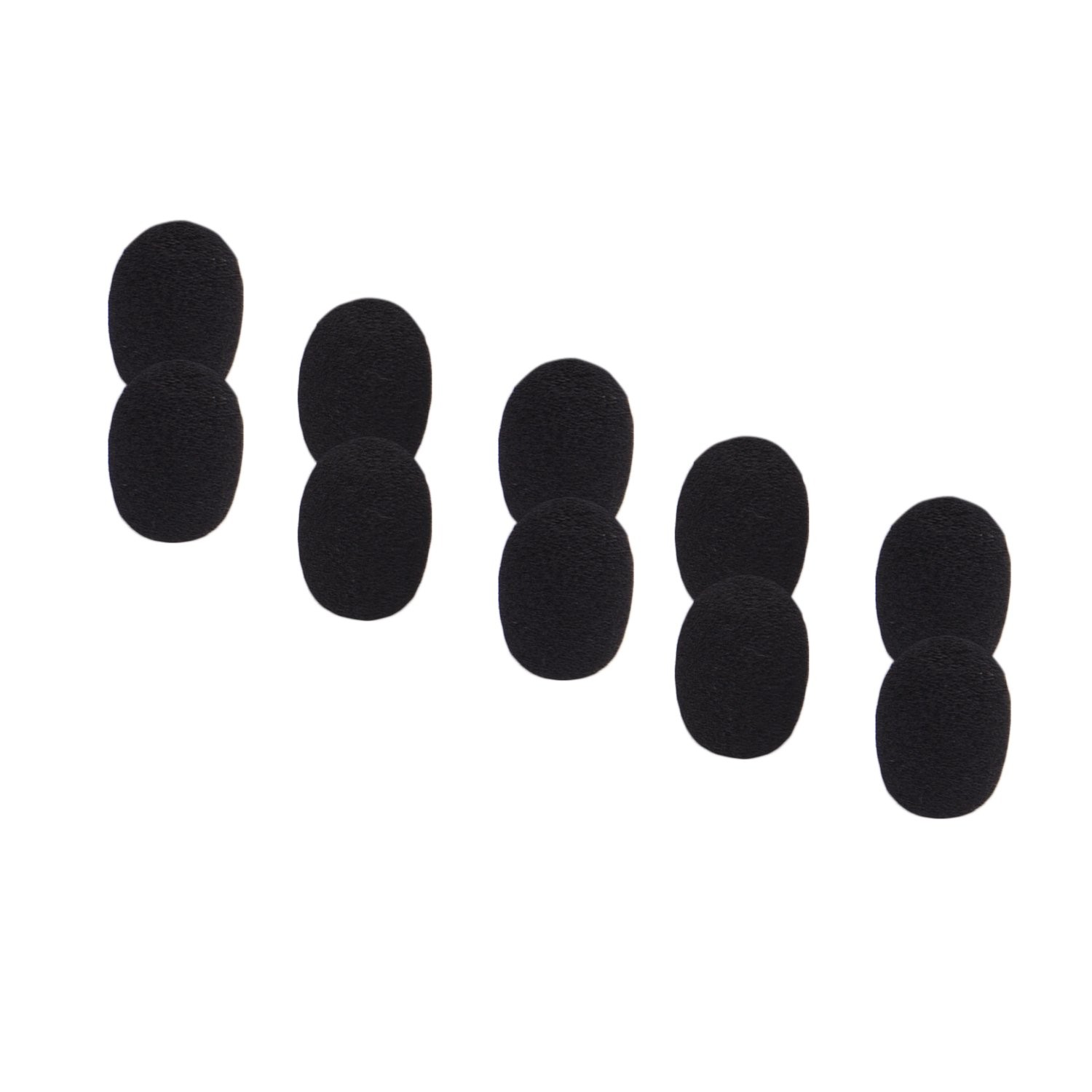 10 Pack Mini Small Size Lapel Headset Microphone Windscreen Foam Cover, Black