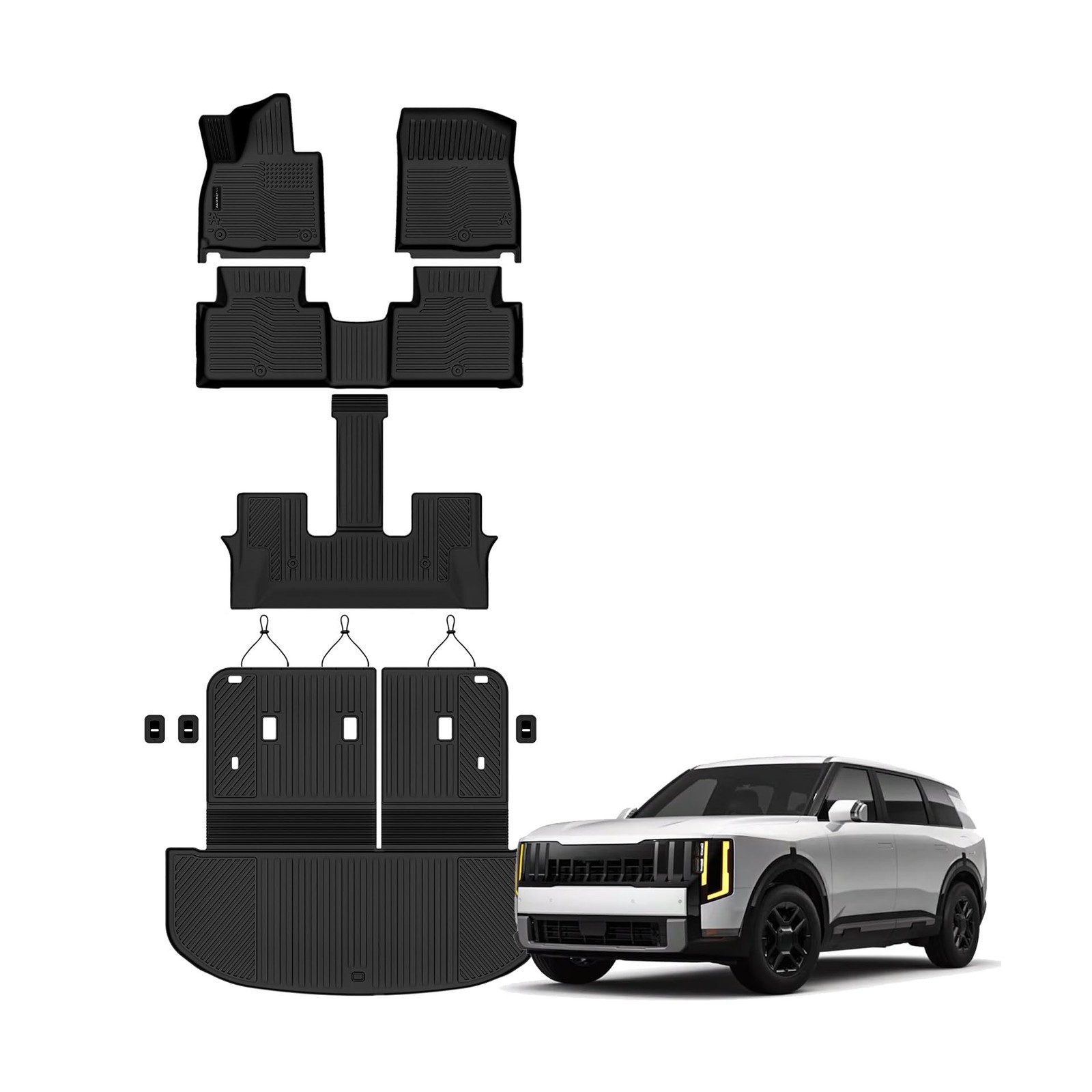 Auxko All Weather Floor Mats Cargo Mat with Backrest Mat for Kia Telluride 20...