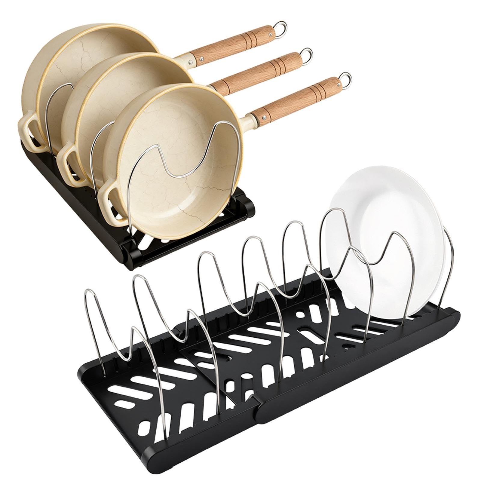 Pots and Pans Organizer for under 13.58 x 7.48 x 5.71 inches, Black