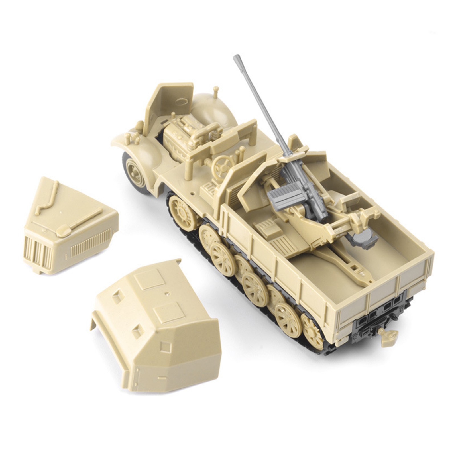 Plastic 1:72 Half-Track Armored Vehicle Model Military DIY Ornaments Collection
