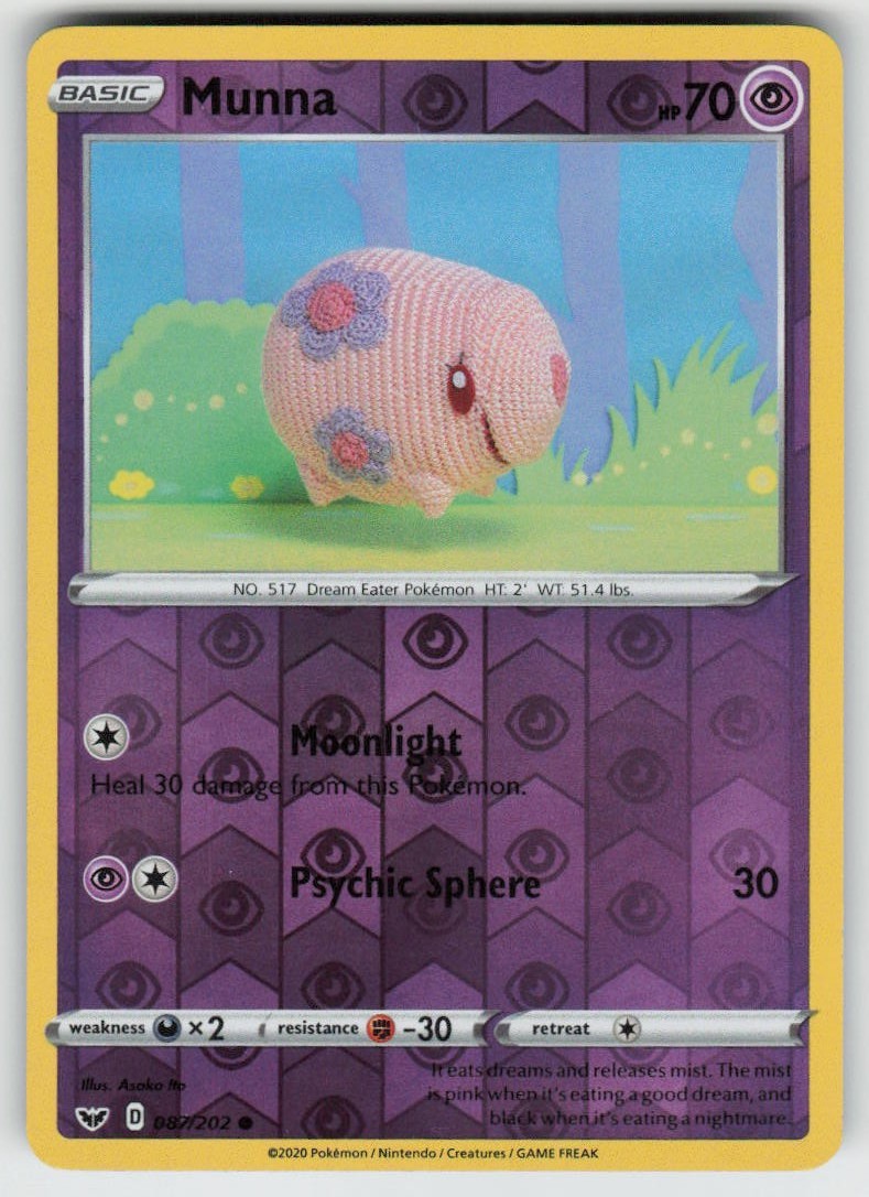 PO-04 Reverse Holo Munna 087/202 Common SWSH01: Sword & Shield Base Set NM