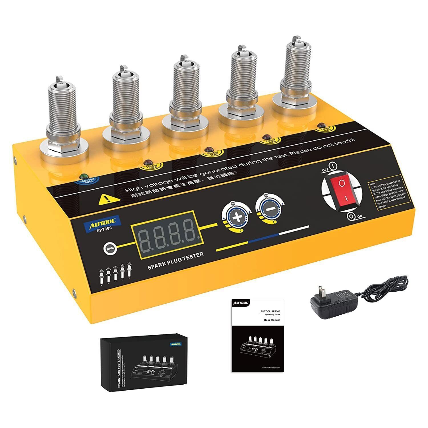 AUTOOL 5-Hole Spark Plug Tester - Auto Diagnostic Scanner for Car Ignition Syste
