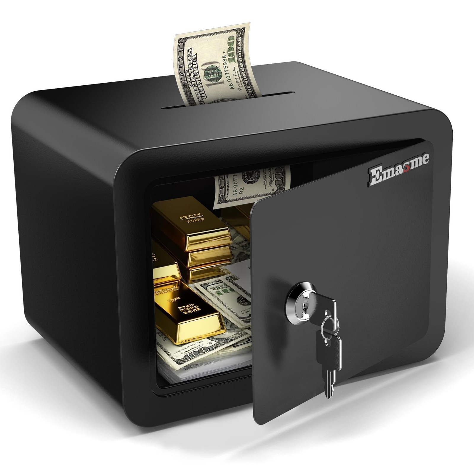 Small Safe, Locker Safes with Key and Coin Slot, Little Safes for Money, Chea...