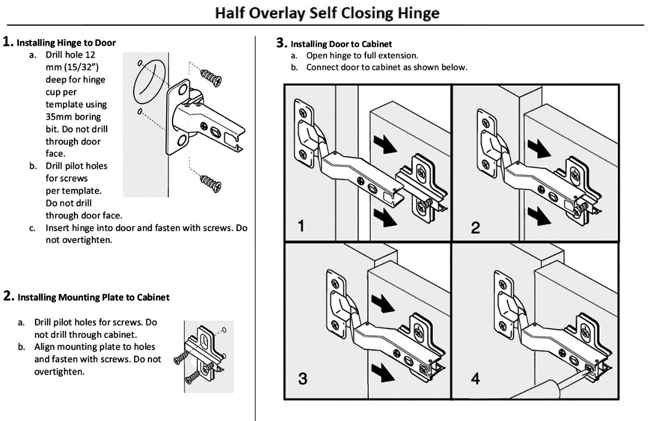 Berta Half Overlay Frameless Concealed Cabinet Hinges (50 Pack)
