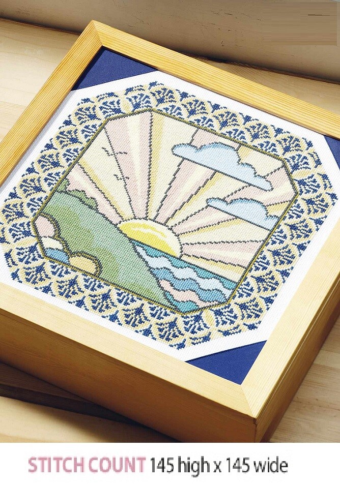 ARE DECO SUNRISE CROSS STITCH PATTERN  ONLY    ALS  WV