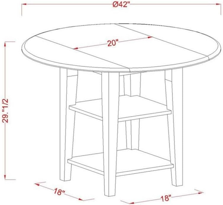 SUNI3-BMK-W 3 Piece Kitchen Table Set for Small Spaces Contains a round Dining R