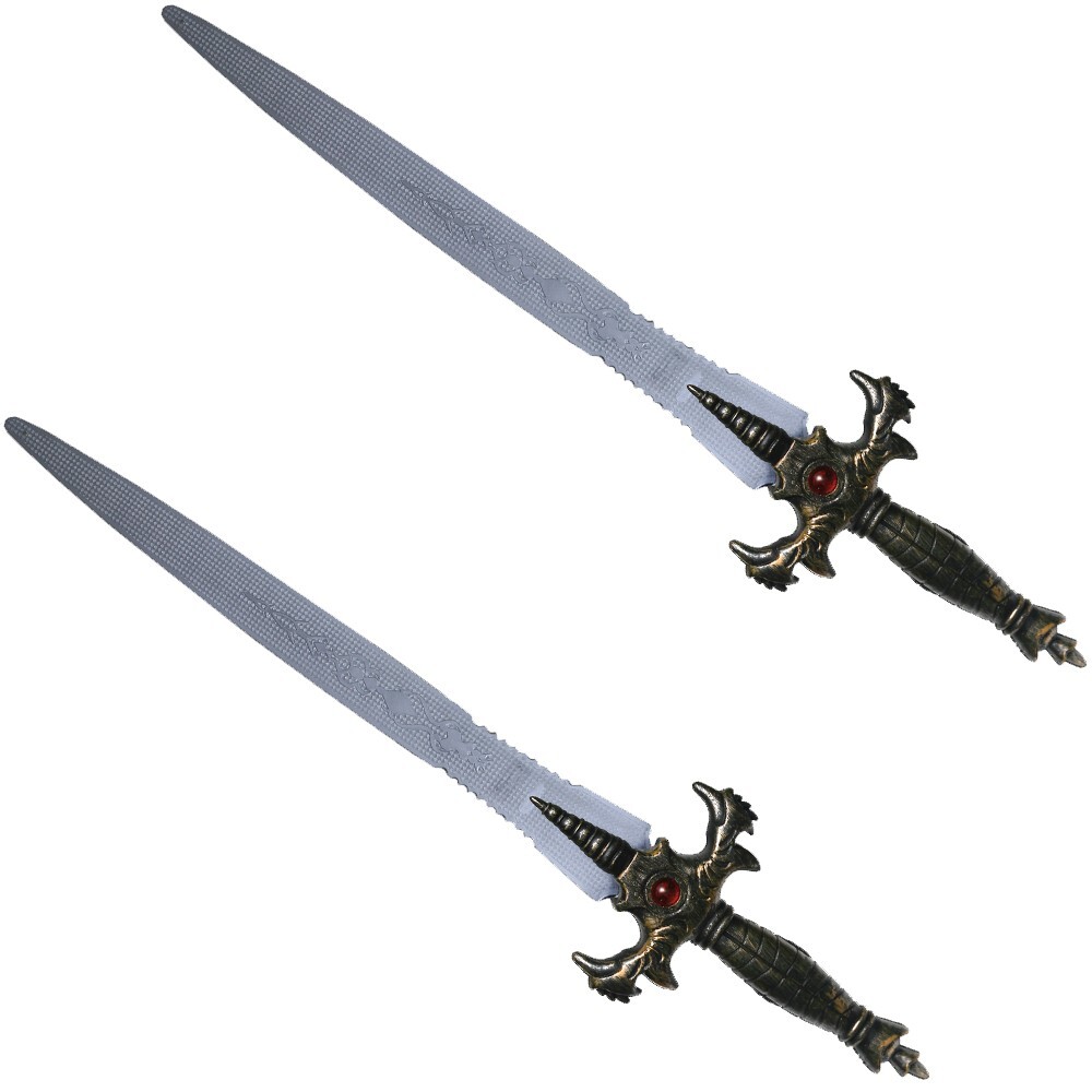 Set of 2, Knight Sword Toy, Costume Dragon Slayer Fantasy, 21 Inches, Plastic