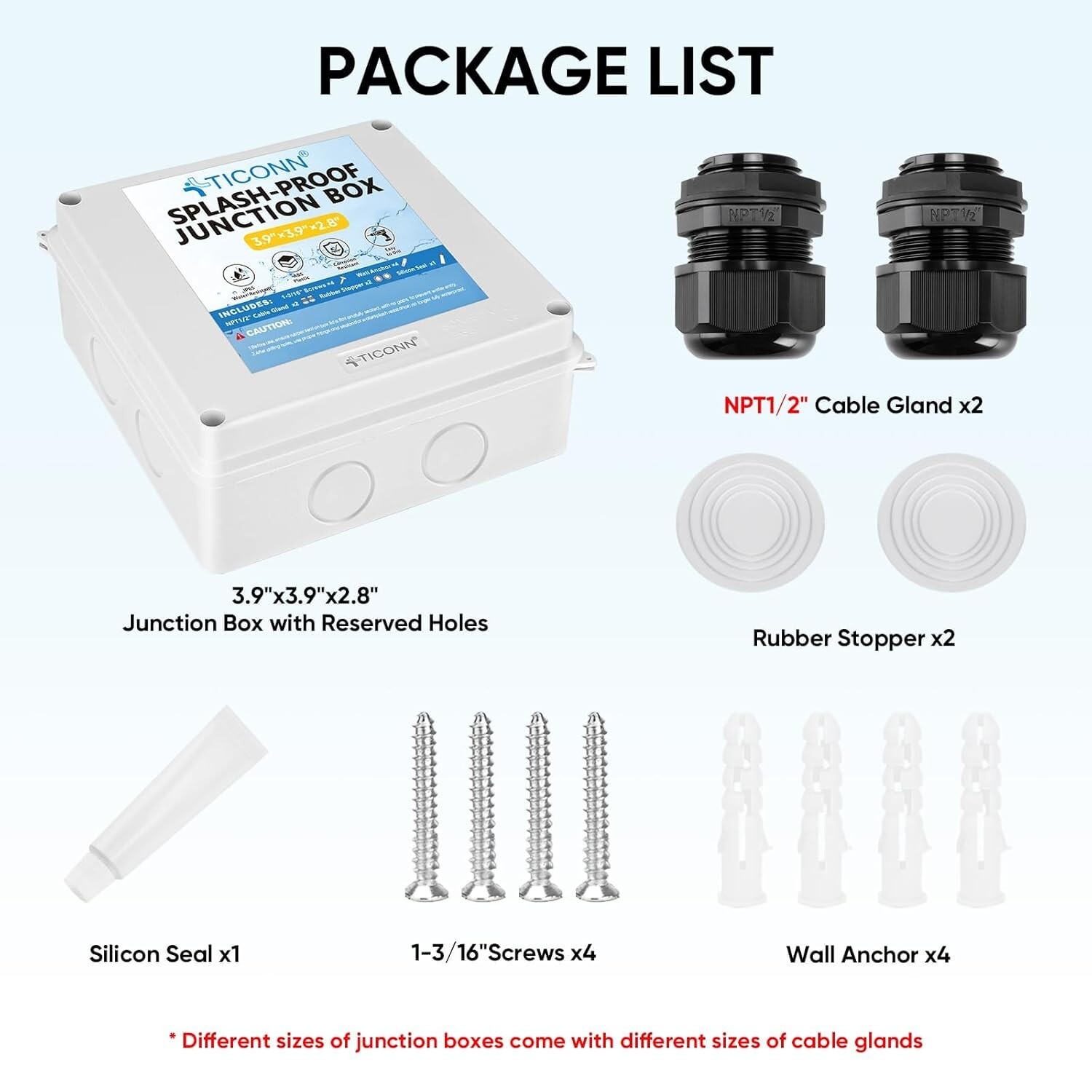 Electrical Junction Box, IP65 Splash-Proof ABS Plastic Project Box Electrical En