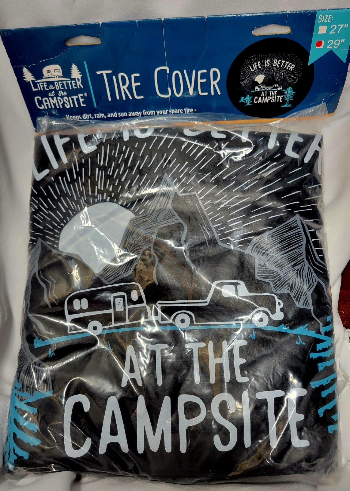 Camco Life is Better at the Campsite Sunrise 29" RV Spare Tire Cover #53290