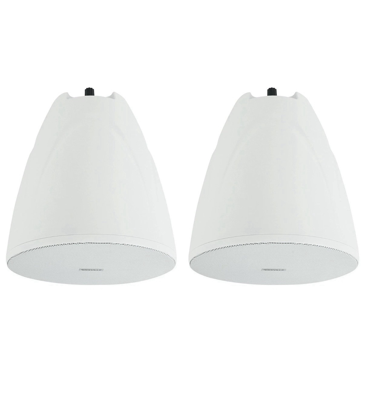 2  of Rockville PEN-65T White 6.5" 70V Hanging Pendant Speakers For Office/Bar…