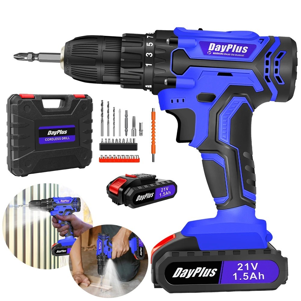 21V Cordless Drill Set Electric Screwdriver Combi Driver High Power DIY  NEW UK