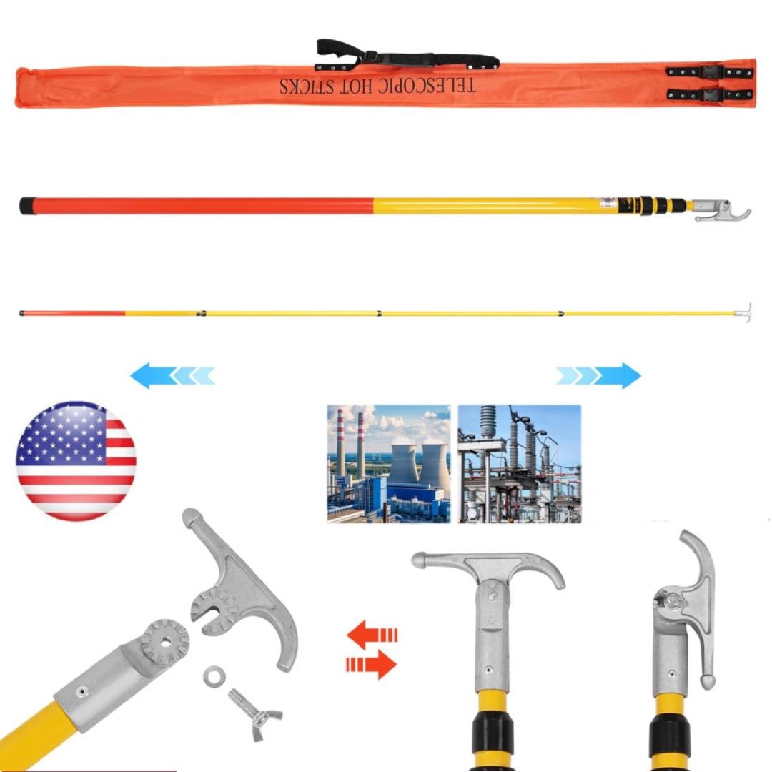 220KV 6m 4 Sections Electrical Hot Stick Telescopic Operation Pull Rod