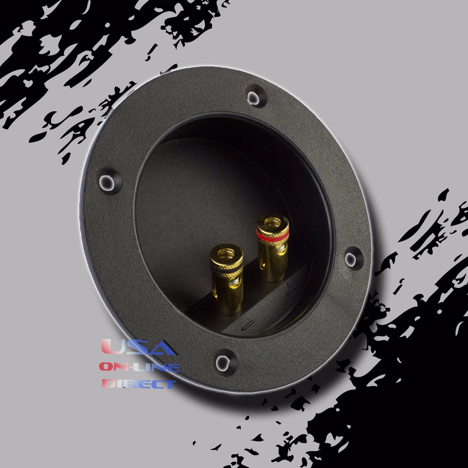 2 PC SUBWOOFER CONNECTOR BINDING POST SPEAKER JACK BOX TERMINAL SCREW CUP PLATE