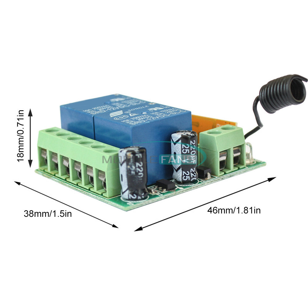 DC12V 2Channel Wireless Remote Control Switch Relay Receiver Module 315/433MHz