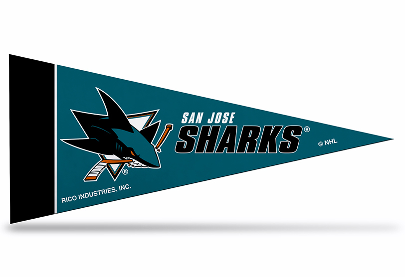 San Jose Sharks NHL Mini Pennant 9"x4",New, Felt, Made in USA