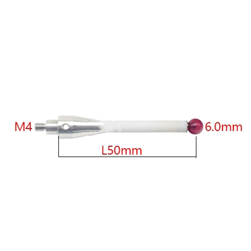 1pcs A-5000-3709 CMM Touch Probe Stylus 6mm Ruby Ball Tips 50mm M4 Ceramic Stem