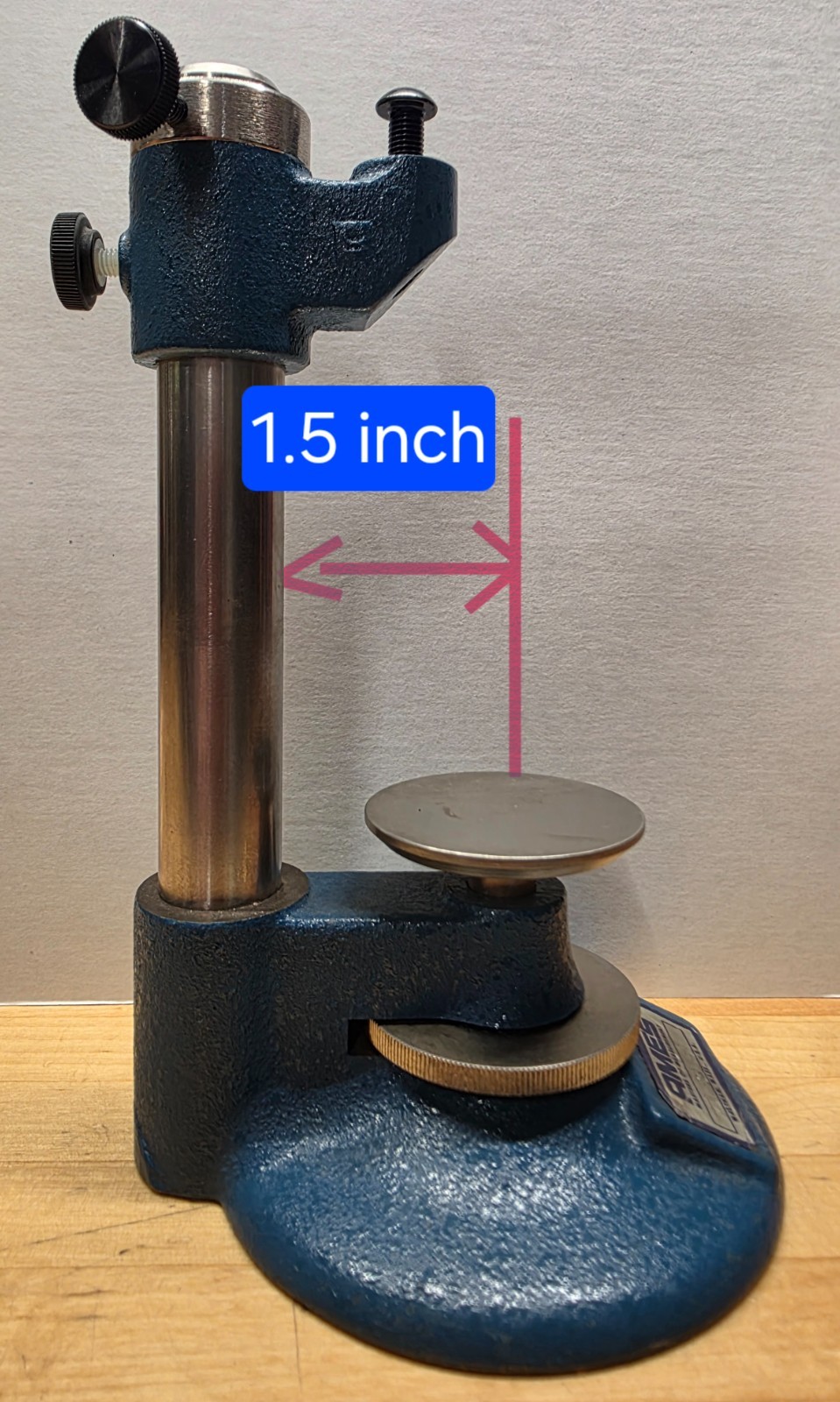 B.C. AMES Co., 3W Indicator Stand with fine adjust table.