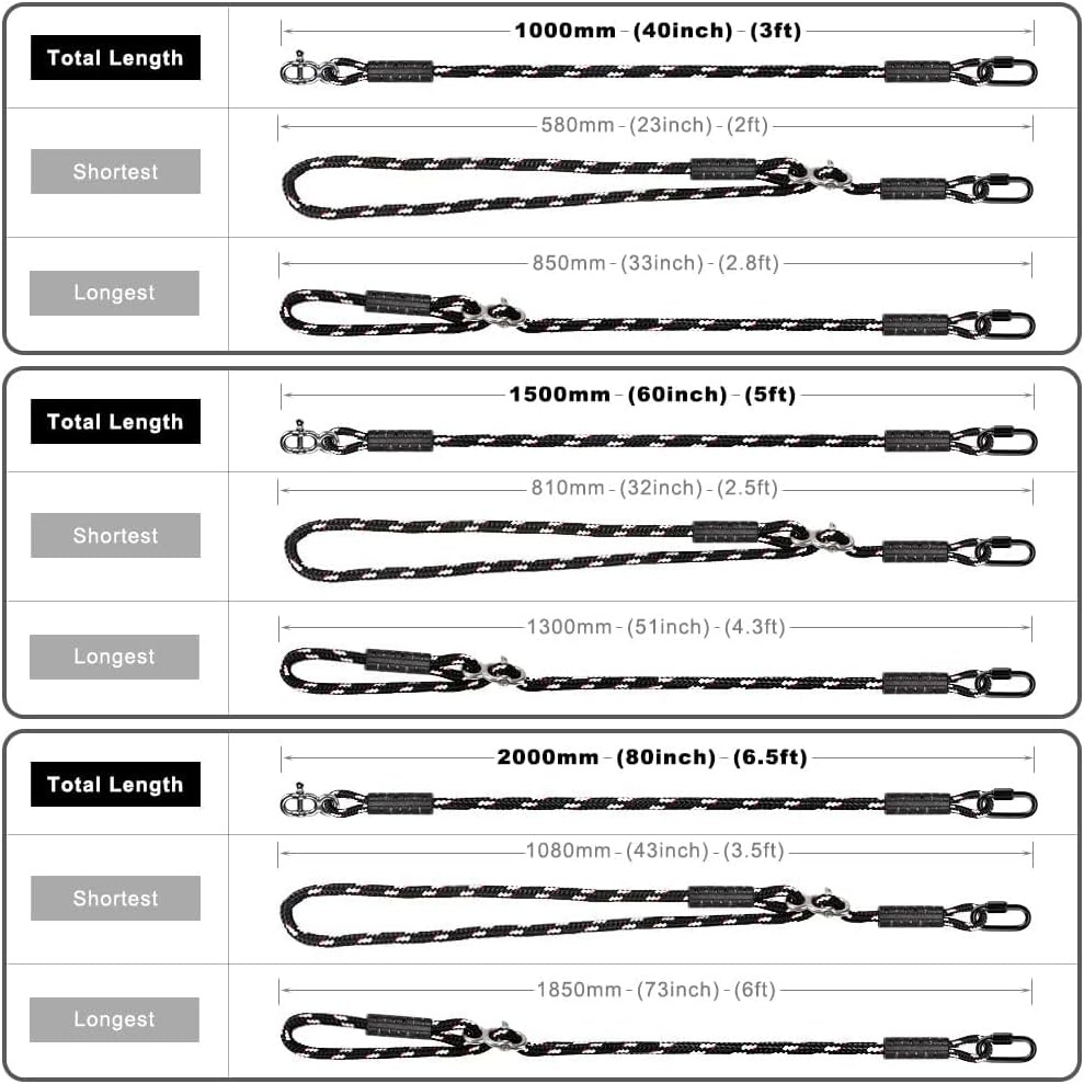 Adjustable Heavy Duty Swing & Hammock Hanging Ropes High Strength 6.5ft, 2-Pack