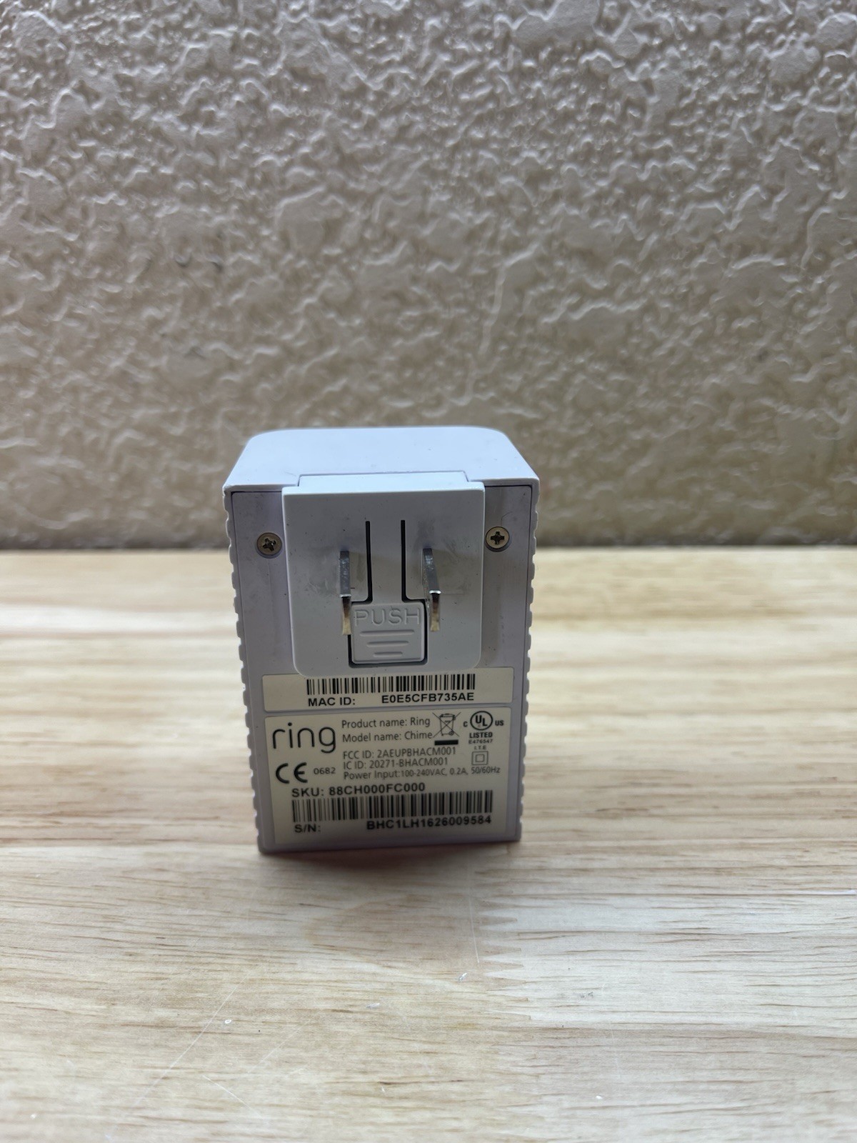 Ring Chime 1st Gen Ring Door Bell White Outlet Plug In