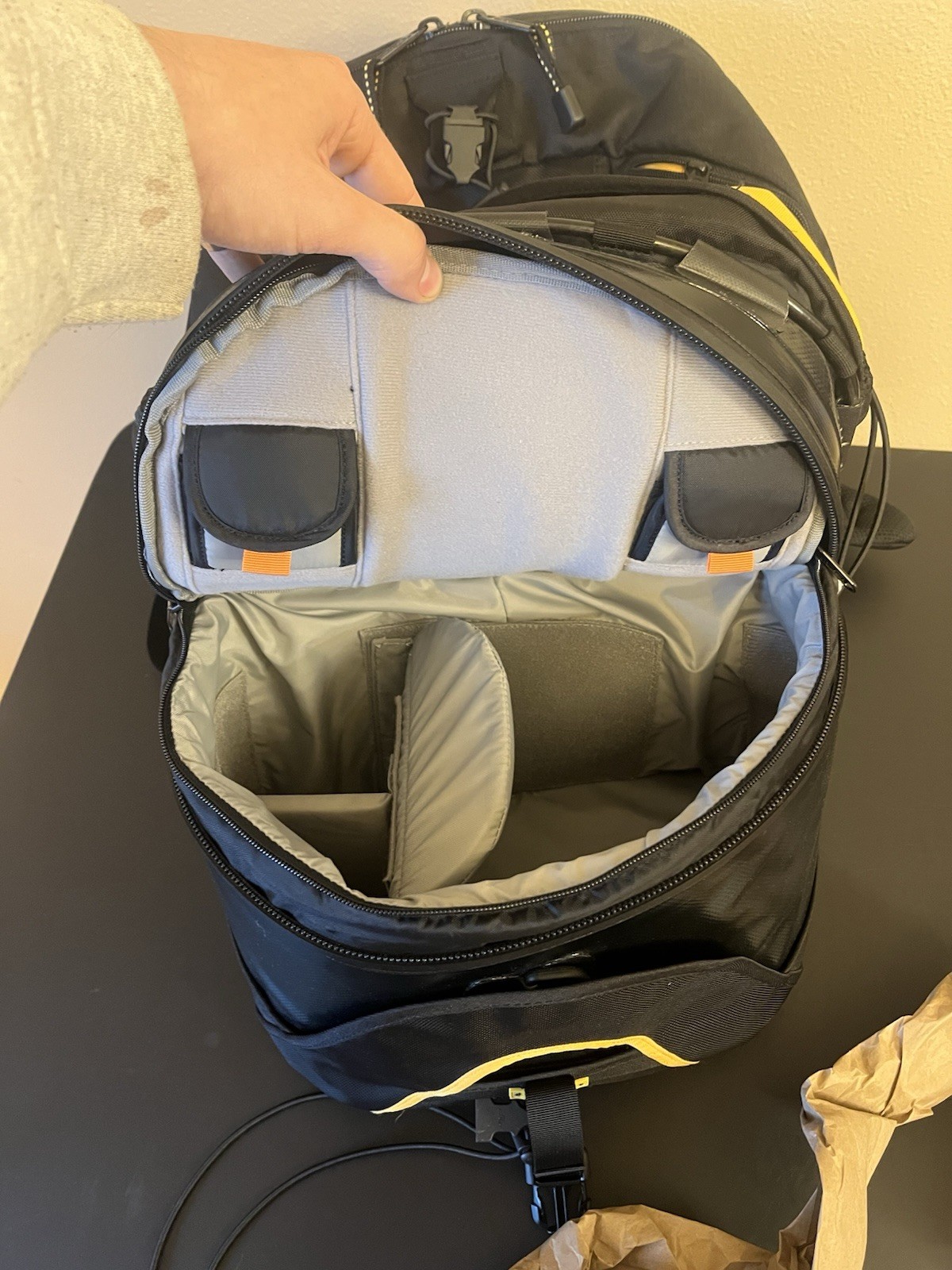 Lowepro DryZone Rover Backpack Camera Bag Black Yellow Light Use