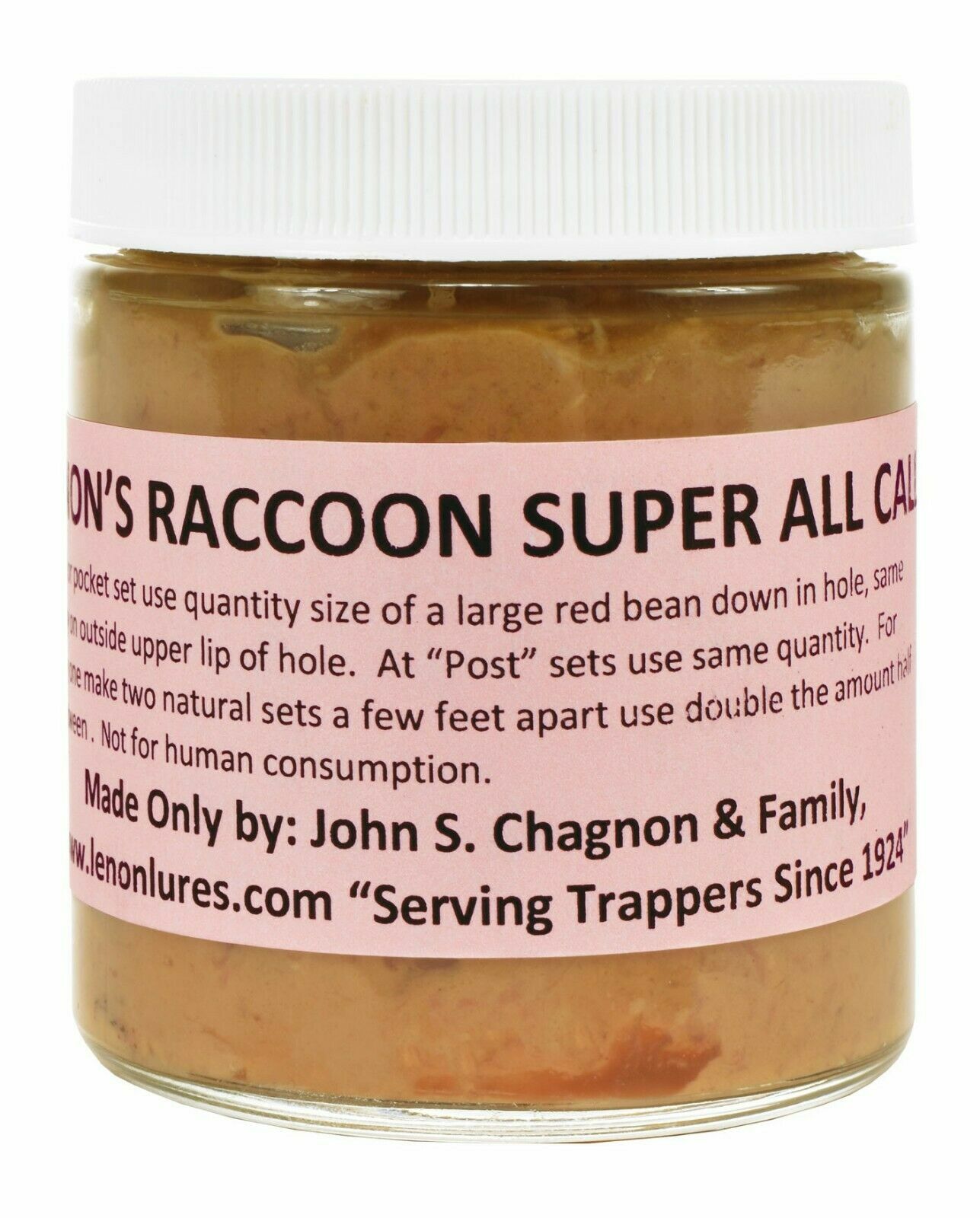 Lenon's Raccoon Super All Call Lure 8 oz Jar Long Liner Trapper’s Special