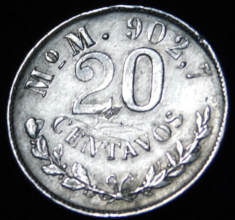 Mexico 1899 20 Centavos Silver ------ A22-2-429
