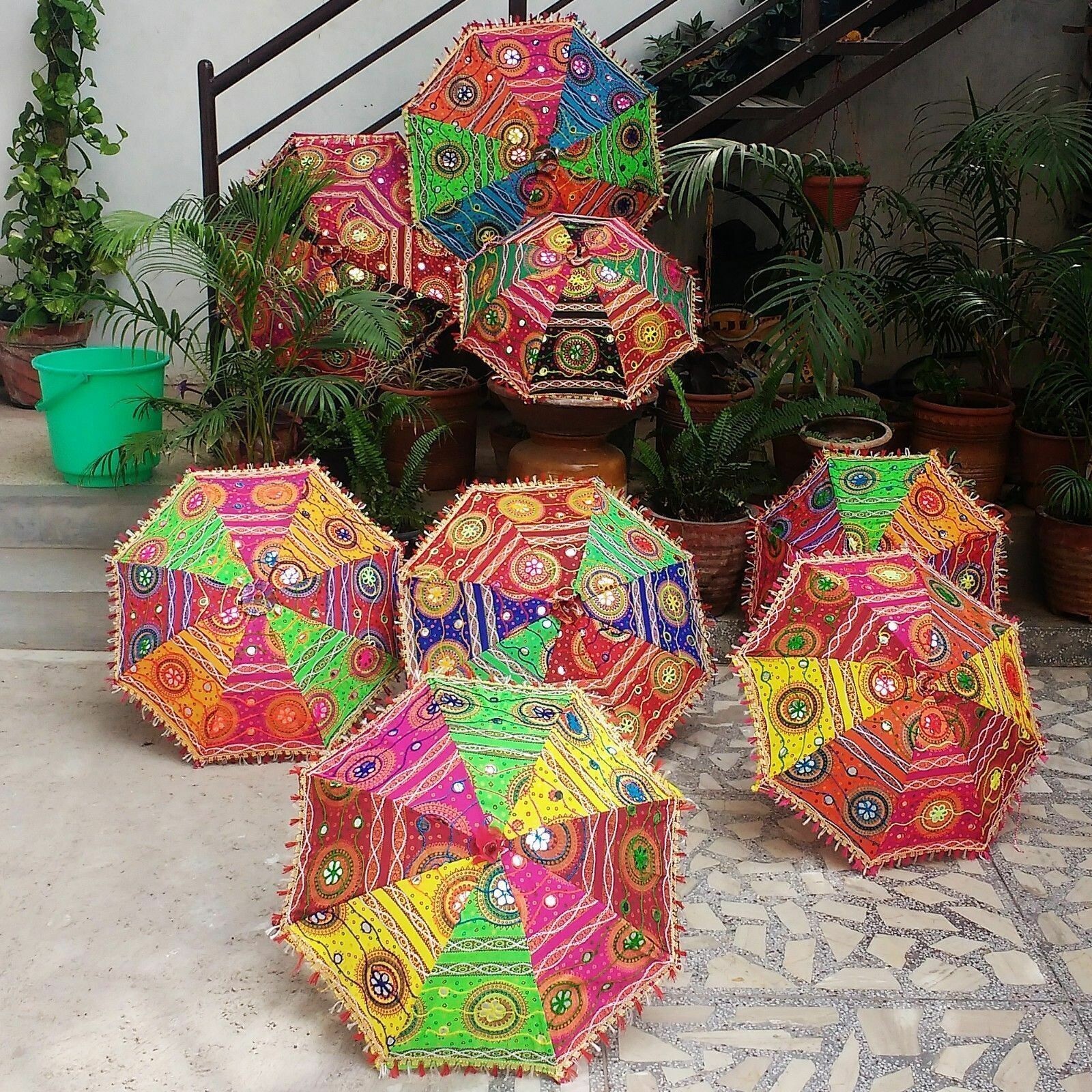 Wholesale 30 pc Lot  Indian Decorative Sun Umbrella Parsaol Bohemian Traditional