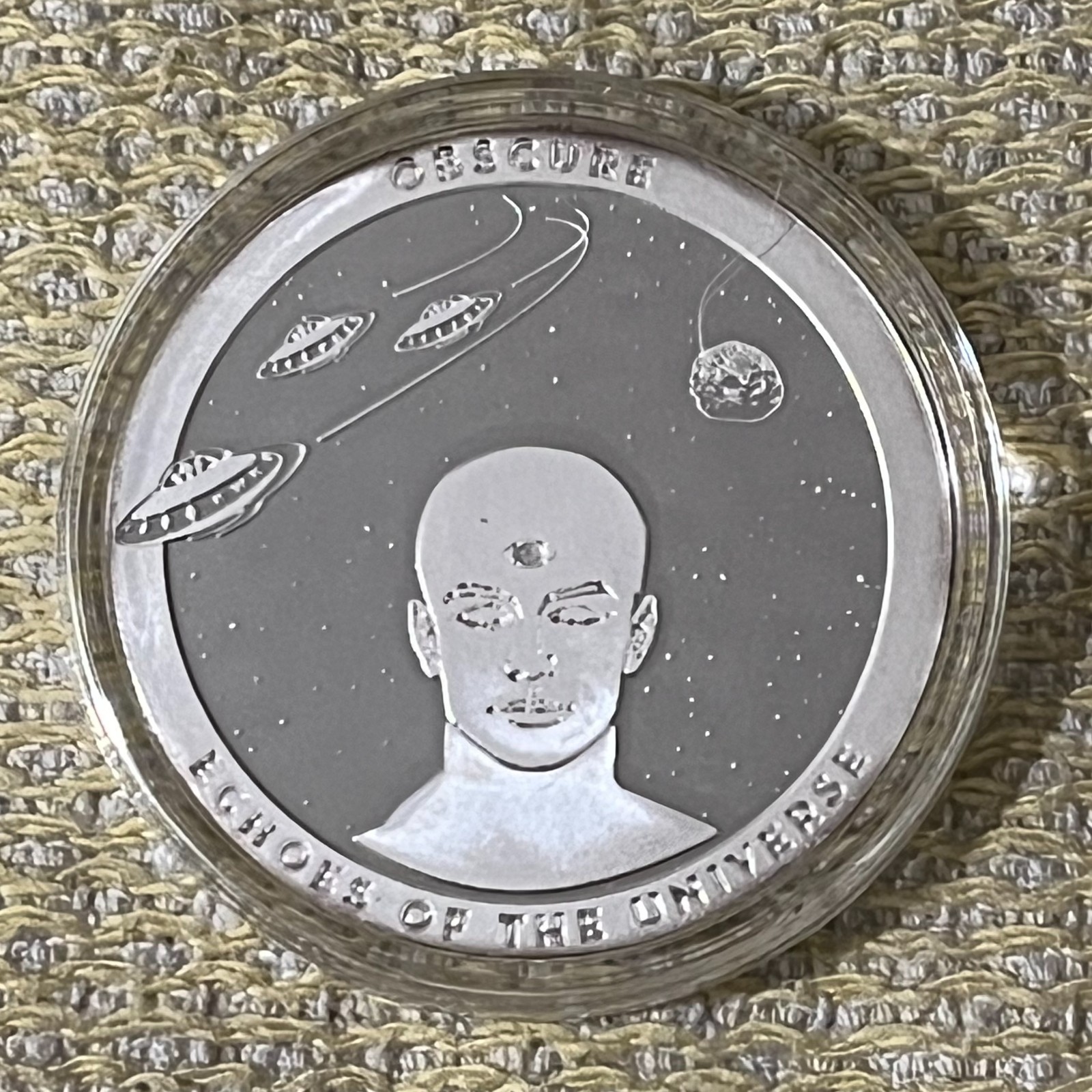 OBSCURE 3 OF 5 ECHOES OF THE UNIVERSE CSW Capsule #205 One Oz .999 Silver Round