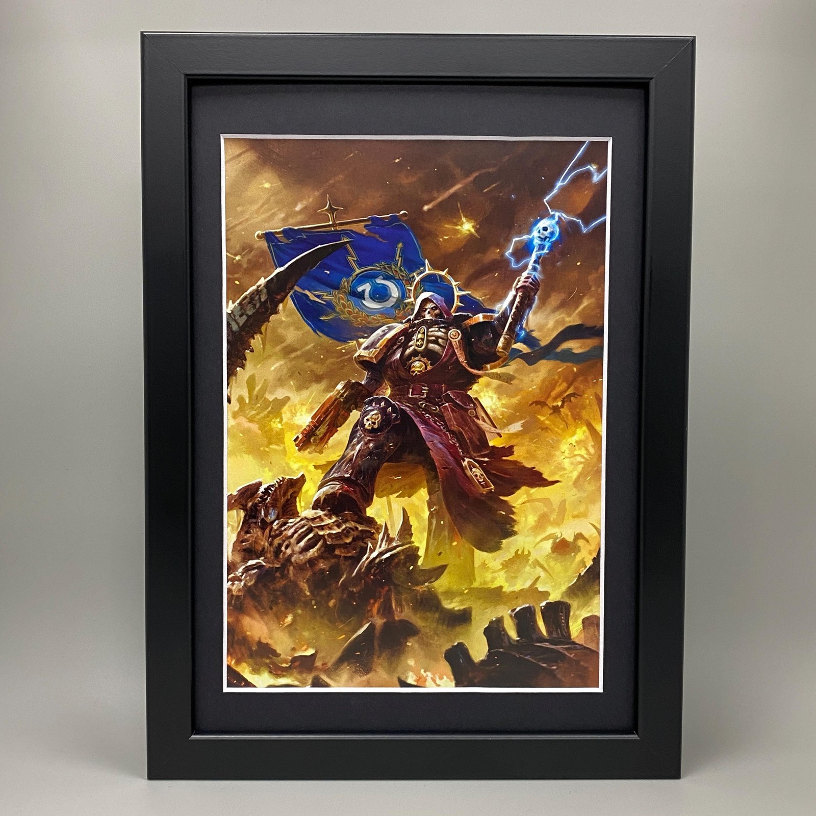 ULTRAMARINES FRAMED ART CHAPLAIN SPACE MARINES ADEPTUS ASTARTES WARHAMMER 40K