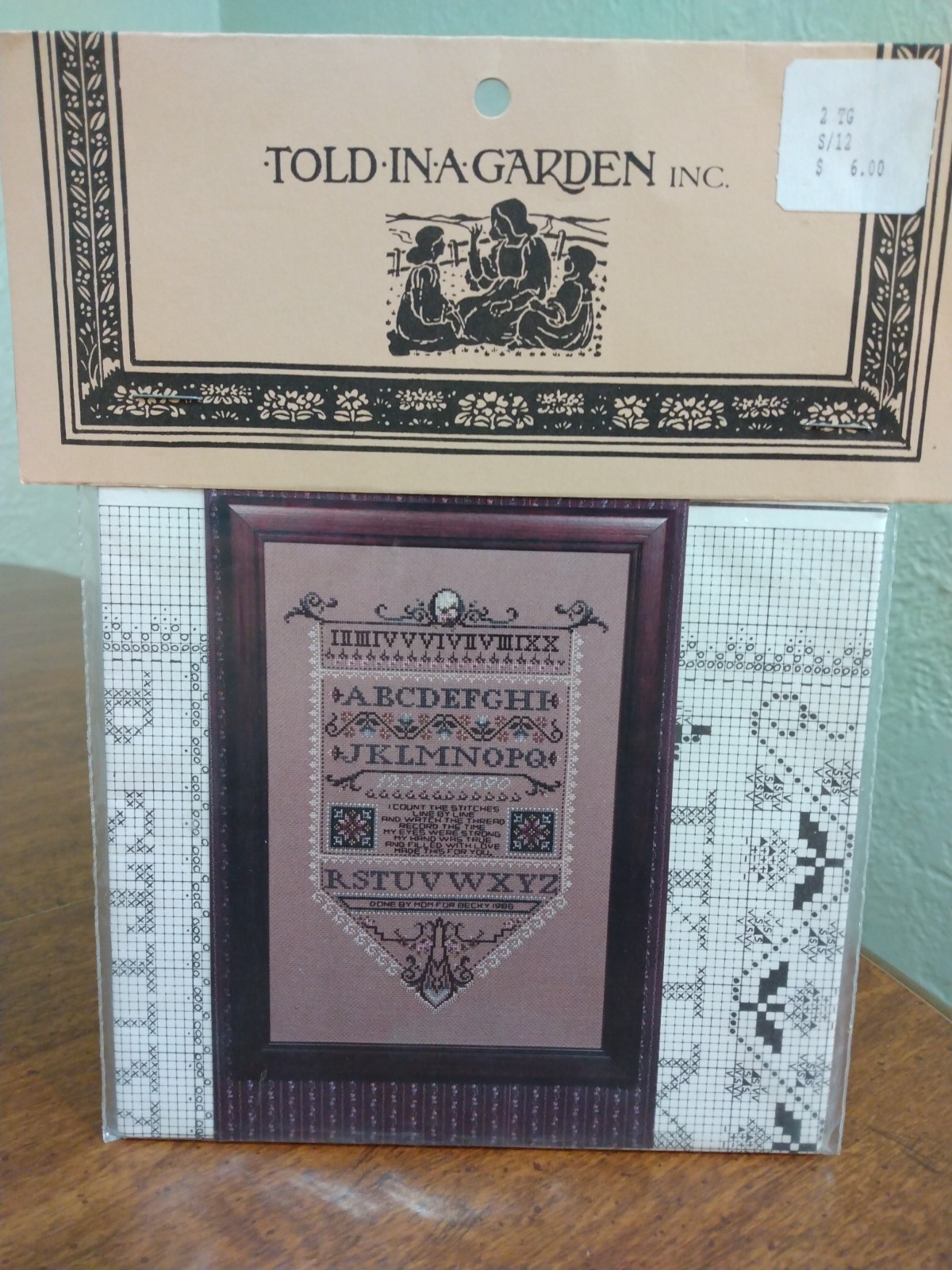 Told in a Garden Cross Stitch Pattern - Sampler (14.5" x 9.75") NIP