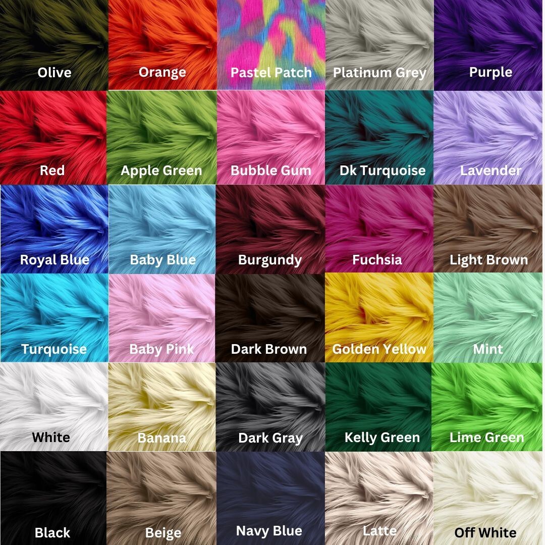 FabricLA Shaggy Faux  Fur Fluffy Fabric by the yard | Artificial Art & Craft