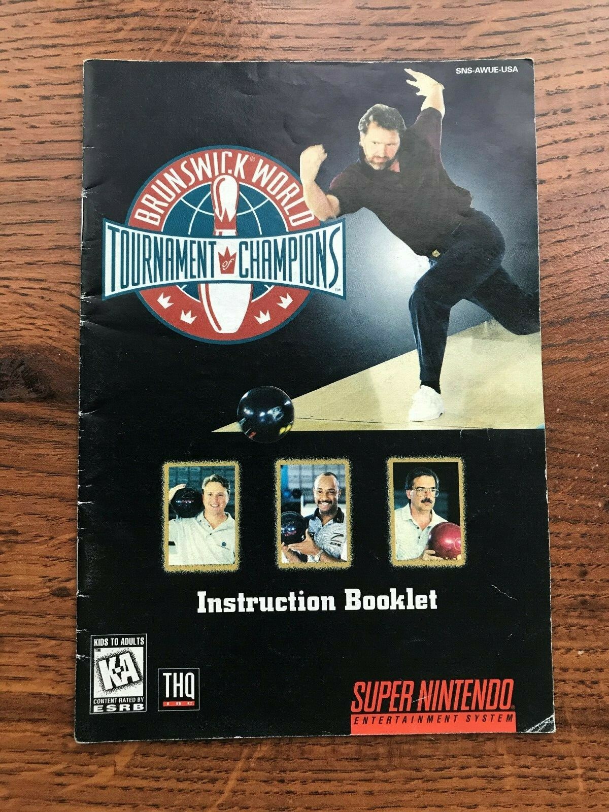 Brunswick World Bowling Tournament Champions SNES Super Nintendo Manual Only