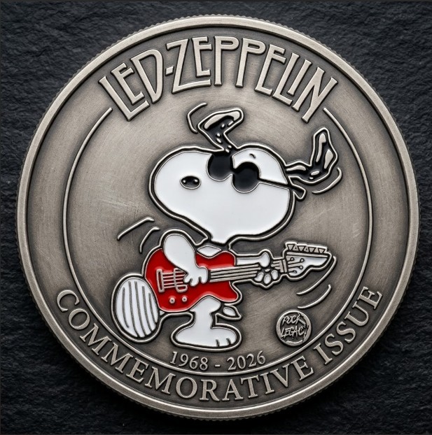 Led Zeppelin Snoopy 1968 Anniversary Gift For Fans  Commemorative Coin C238