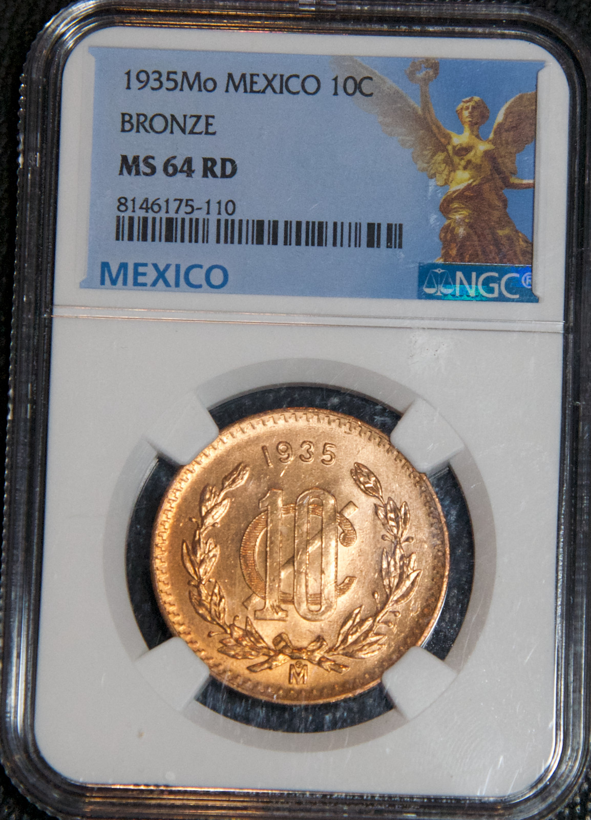 1935MO Mexico 10 Centavos Bronze MS64 RD *Brilliant*