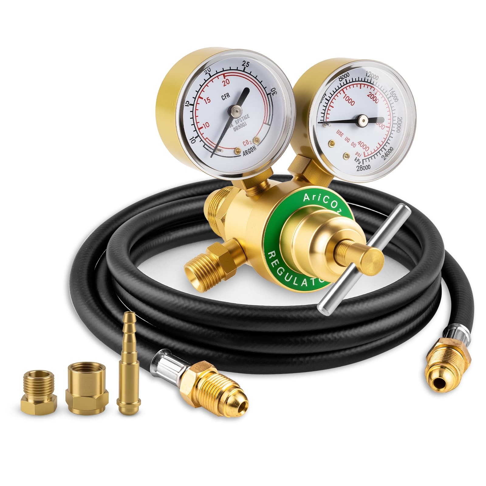 Argon Co2 Regulator, Welding Argon Gas Regulator for TIG and MIG, Dual Gauge ...