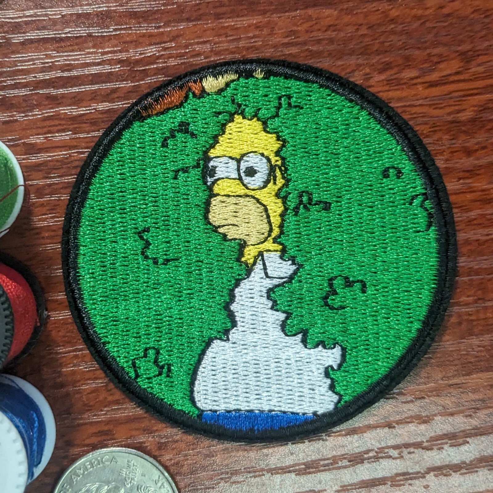 Homer Simpsons Patch Bush Meme TV Cartoons Embroidered Iron On Patch 2.5"