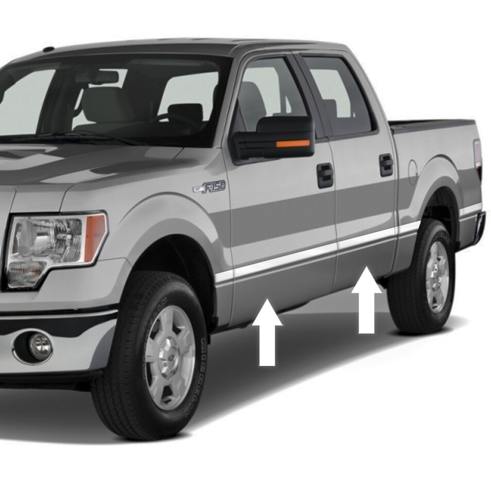 PLATINUM STYLE CHROME SIDE BODY DOOR TRIM MOLDING KIT For 2009-2014 FORD F-150