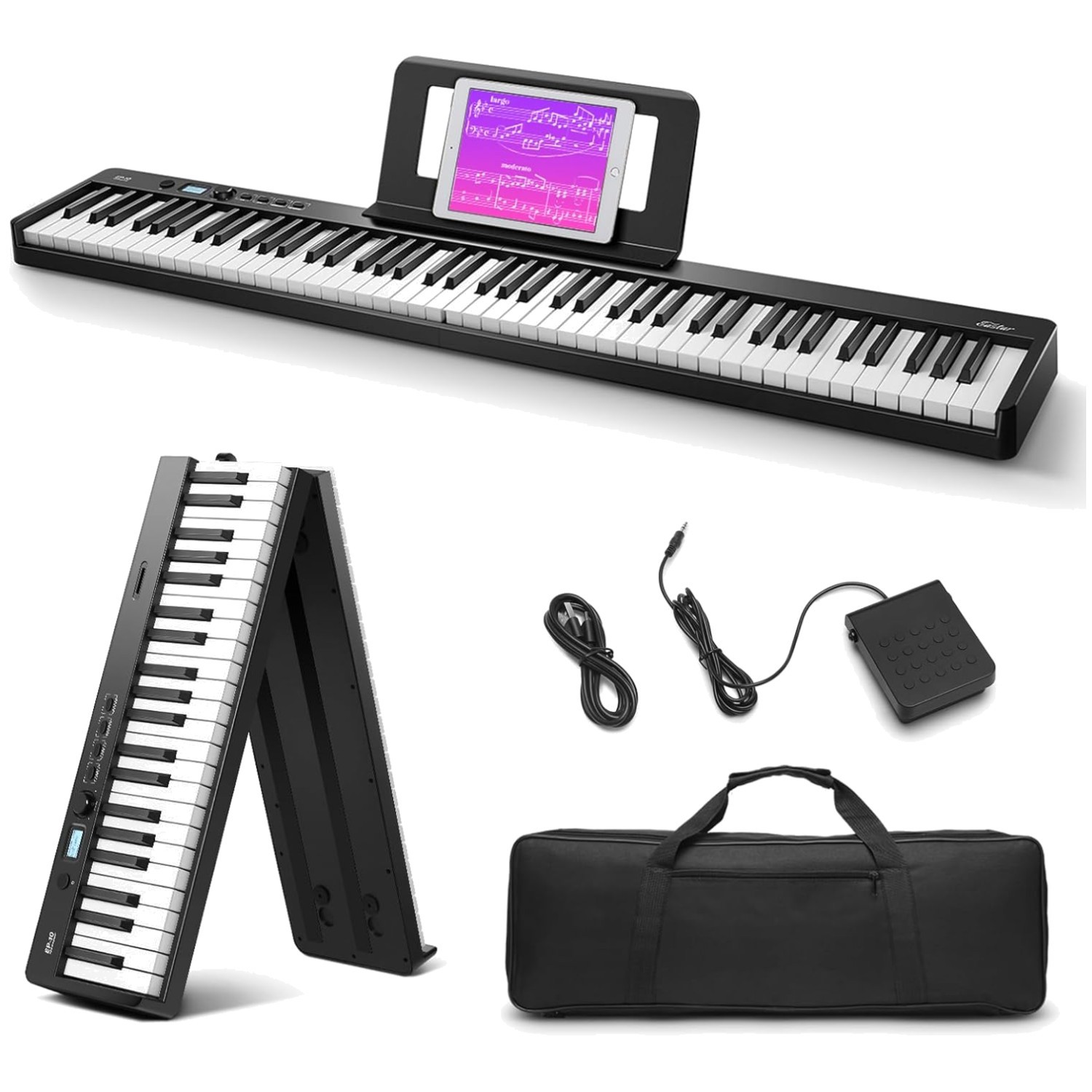 Foldable Electric Piano 88 Key Bluetooth Portable