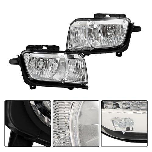 Driver Side and Passenger Side Headlights Assembly Halogen Replacement for