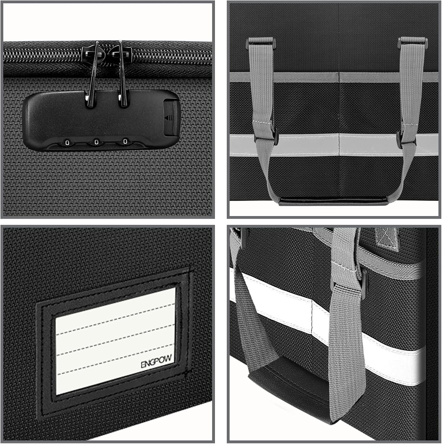 File Box with Lock,Fireproof Document Box with Zipper＆Pockets,Collapsible Fil...