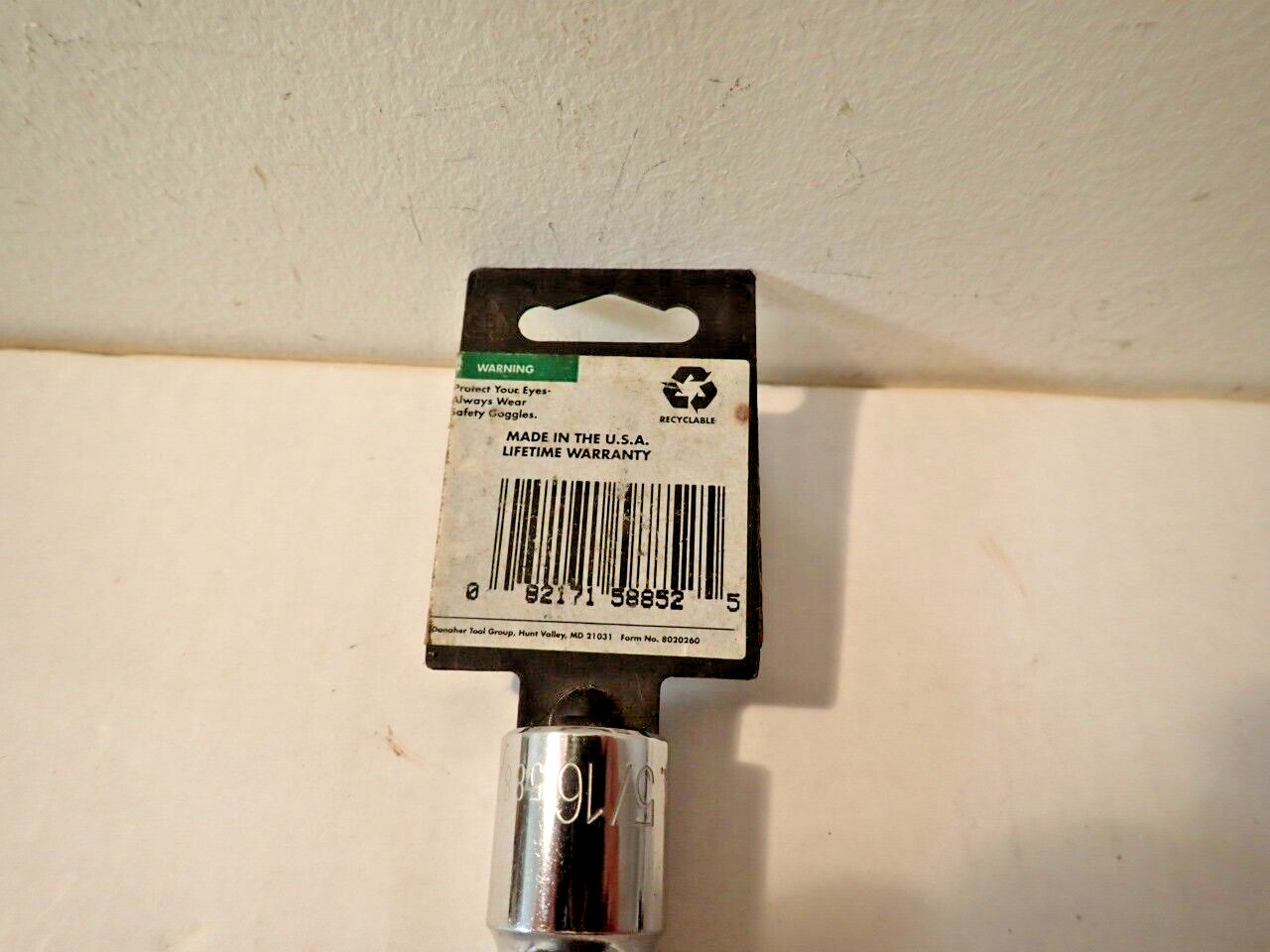 Allen 5/16 Hex Blt Socket 1/2 Drive No.58838