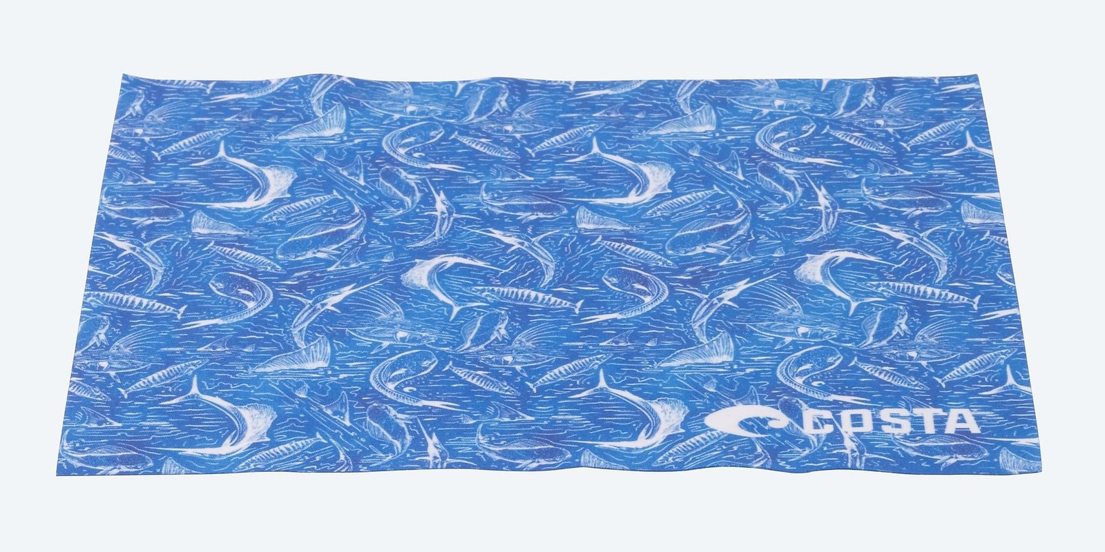 Costa Del Mar Costa 5x7 Recycled Microfiber Cleaning Cloth, Vintage Fish Blue