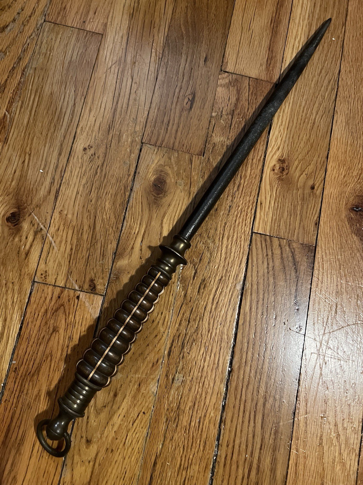 Alexanderwerk Germany Antique Knife Honing Steel Sharpening Rod Inlay Wood