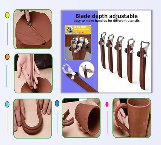 5 PCS Sculpture Scraper for Handle Making - Pottery Handle Carving Tool