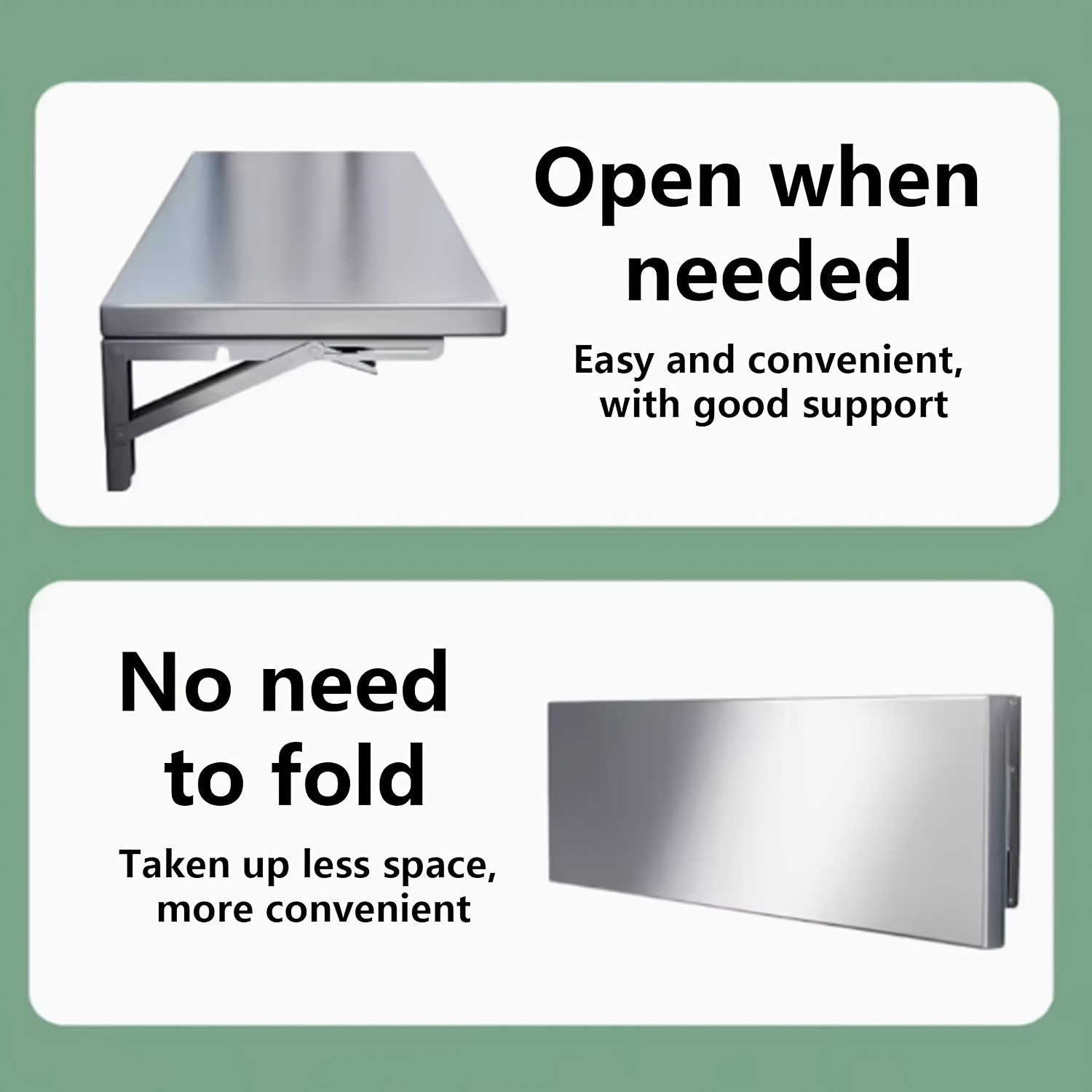 Wall Mounted Folding Table 20"x10" - 1 Pack Or 2 Pack | Space Saving Drop Leaf